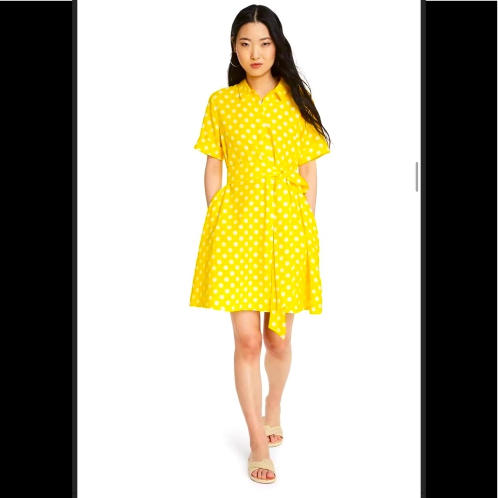 Lisa Marie Fernandez x Target Yellow Polka Dot Button-Front Shirtdress